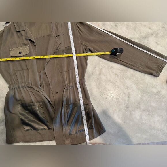 Apt. 9 Solid Roll-Tab Utility Jacket Olive Green. Size Small - Picture 8 of 10
